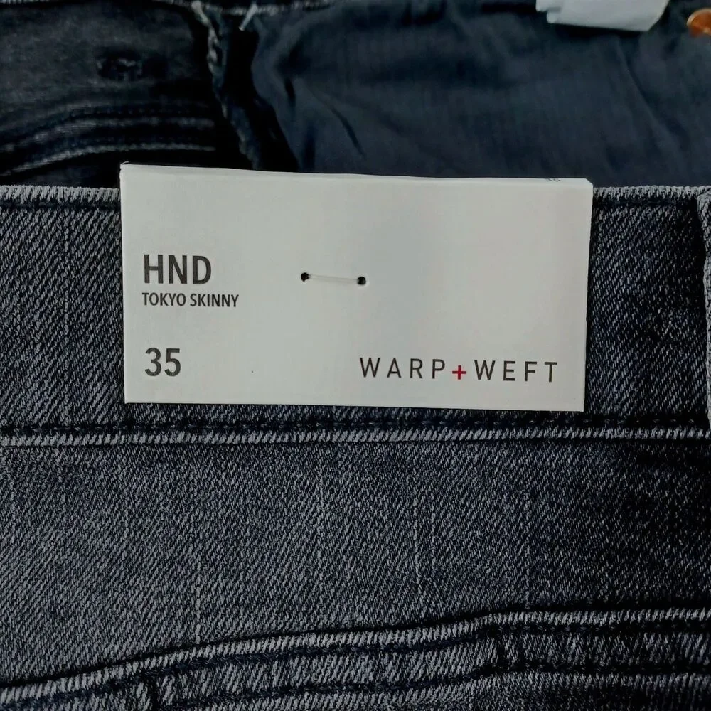 Warp+Weft ORD HND Tokyo Skinny Harajuku Stretch Distressed Jeans Men's Sz 35x32